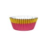 Cupcake Cases Foil Lined - Peach with Gold Foil Trim Pk/30