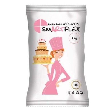 Baby Pink SmartFlex Velvet Sugarpaste 1kg. Vanilla FP