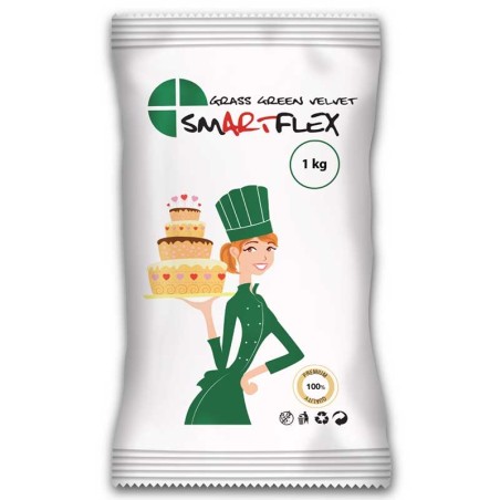 Green SmartFlex Velvet Sugarpaste 1kg. Vanilla FP