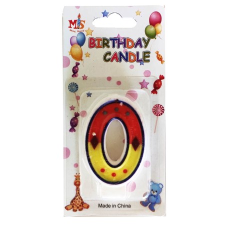 No.0 Colorful Fancy Birthday Candle (Box 12pcs)