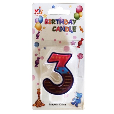 No.3 Colorful Fancy Birthday Candle