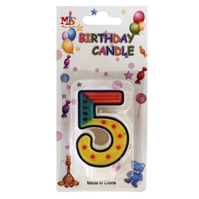 No.5 Colorful Fancy Birthday Candle (Box 12pcs)