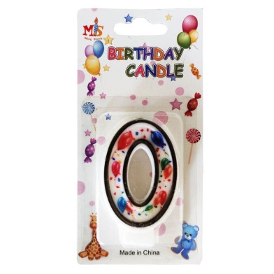 No.0 Colorful Baloon Birthday Candle (Box 12pcs)