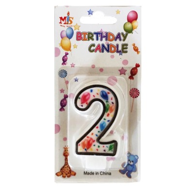 No.2 Colorful Baloon Birthday Candle (Box 12pcs)