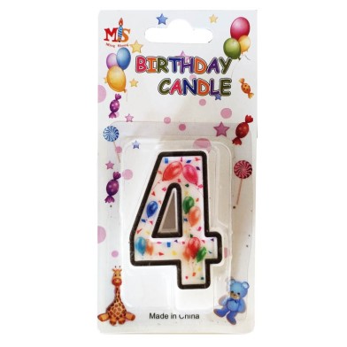 No.4 Colorful Baloon Birthday Candle (Box 12pcs)