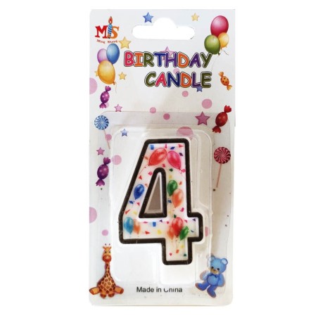 No.4 Colorful Baloon Birthday Candle (Box 12pcs)