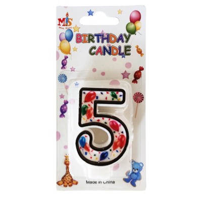 No.5 Colorful Baloon Birthday Candle (Box 12pcs)