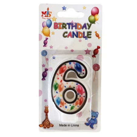 No.6 Colorful Baloon Birthday Candle (Box 12pcs)