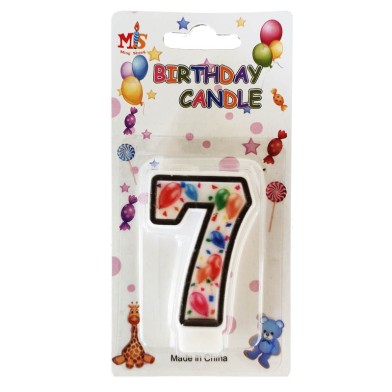 No.7 Colorful Baloon Birthday Candle