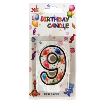 No.9 Colorful Baloon Birthday Candle