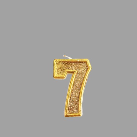 No.7 Gold Glitter Birthday Candle