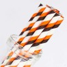 Stripe Paper Straws Black and Orange for Halloween