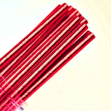 Solid Paper Straws Red Foil